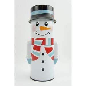 Old East Main Co Nutcracker Tin Snowman Holiday Decorative Storage Excellent